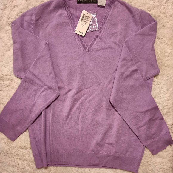 Saks Fifth Avenue Purple Cashmere Sweater - Picture 7 of 7